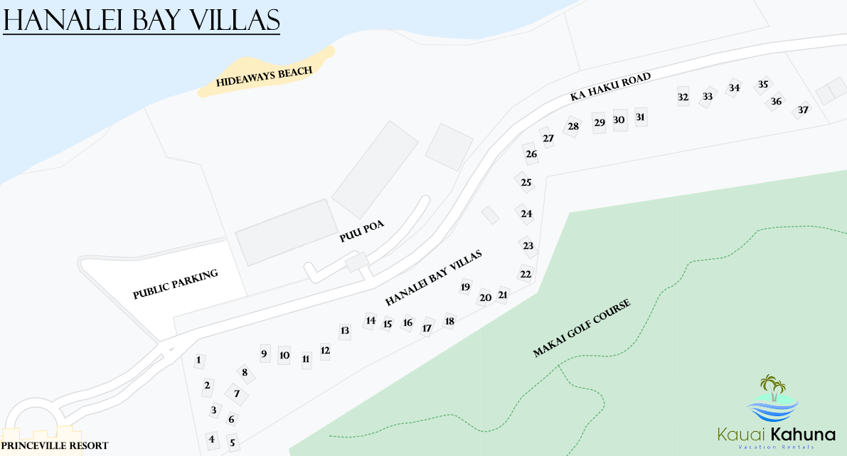 Hanalei Bay Villas Map